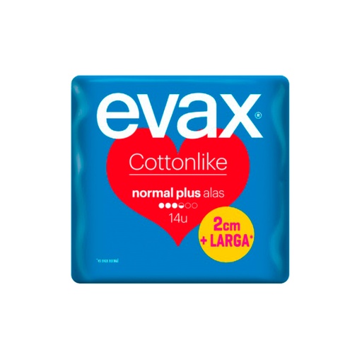 [222842] Evax Cottonlike Compresas Normales Wings Plus 14U