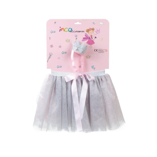 [276744] Tutu Prata Inca + Fita Com Coroa