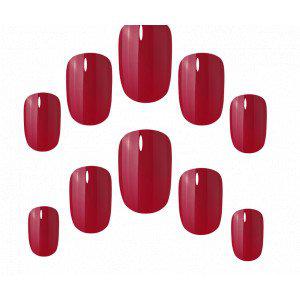 [282049] Elegantní na dotek leštěná barva 24 nehtů s lepidlem Squoval Rich Red