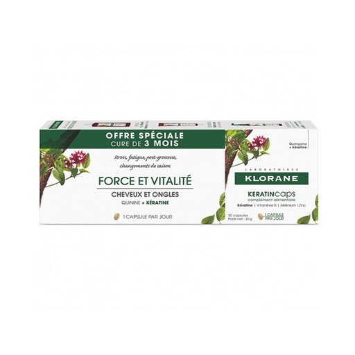 [371381] Klorane KeratinCaps Strength and Vitality 3x30 kapsul