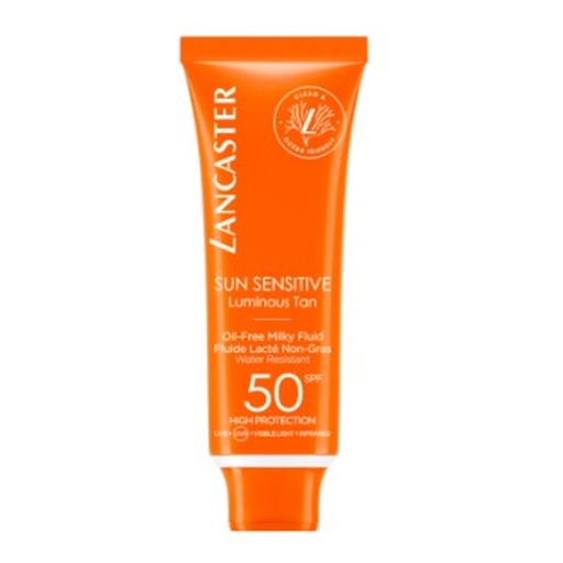 [263042] Lancaster Sun Sensitive Luminous Tan Bezolejový mléčný fluid Spf50 50 ml