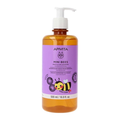 [318924] Apivita Mini Bees mėlynių ir medaus vaikų šampūnas 500ml