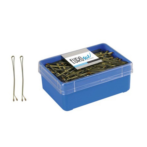 [322031] Eurostil Cabello Caja Miniclip Bronzo 25mm 700un