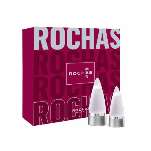 [358165]  Rochas Man Eau De Toilette Spray 100ml Confezione da 2 Prodotti