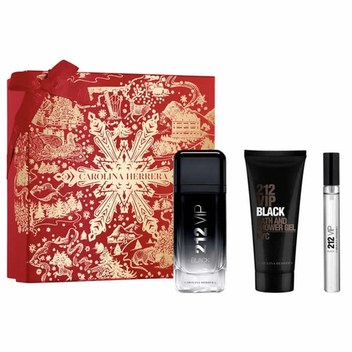 [371842] Carolina Herrera 212 Vip Black Men woda perfumowana w sprayu 100ml pudełko 3 produkty