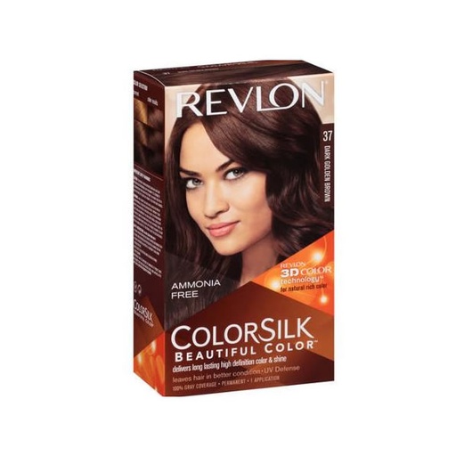 [67983] Revlon Colorsilk Sin Amoniaco 37 Castaño Dorado Oscuro  