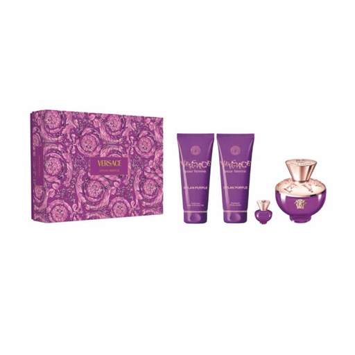 [359652] Versace Dylan Purple Eau De Parfum Spray 100ml Confezione da 4 Prodotti