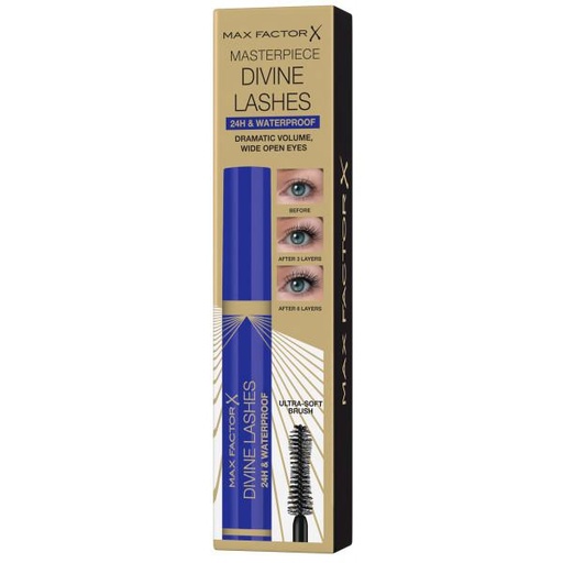[284206] Max Factor Divine Lashes 24h y vandeniui atsparus juodas tušas