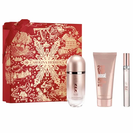 [371843] Carolina Herrera 212 Vip Rose Eau De Parfum Spray 80ml Box 3 produkty
