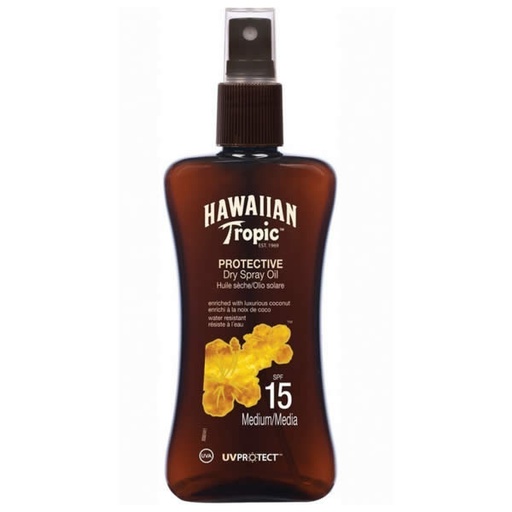 [29807] Hawaiian Tropic Protective Dry Spray Oil Spf15 Medium 200 ml