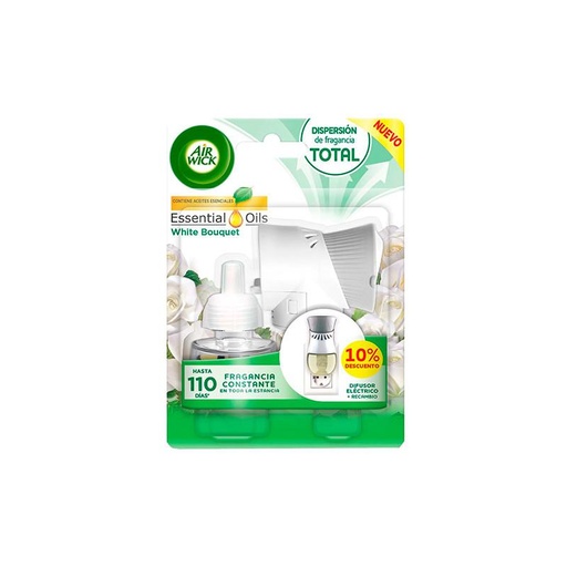 [275507] Air-Wick Ambientador Elétrico Completo Branco Bouquet 19ml