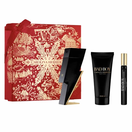 [371844] Carolina Herrera Bad Boy toaletní voda s rozprašovačem 100 ml Box 3 produktů